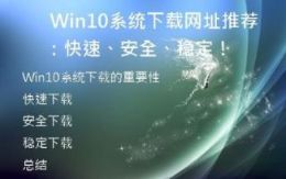   Win10系统下载网址推荐：快速、安全、稳定！