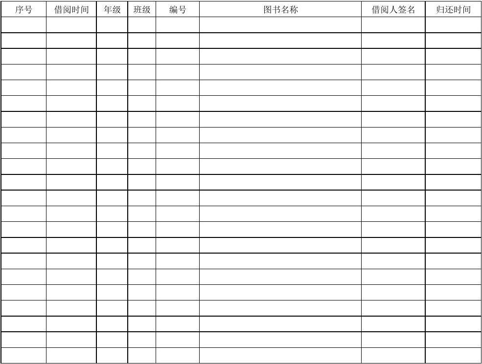 书刊借阅登记表格_书籍借阅登记表模板_书籍登记模板借阅表怎么填写
