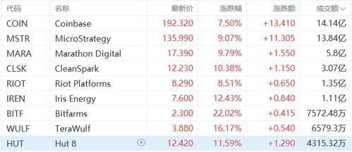 加密货币概念股一览,加密货币浪潮下的概念股全景解析